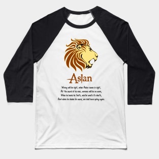 Aslan Poem Baseball T-Shirt